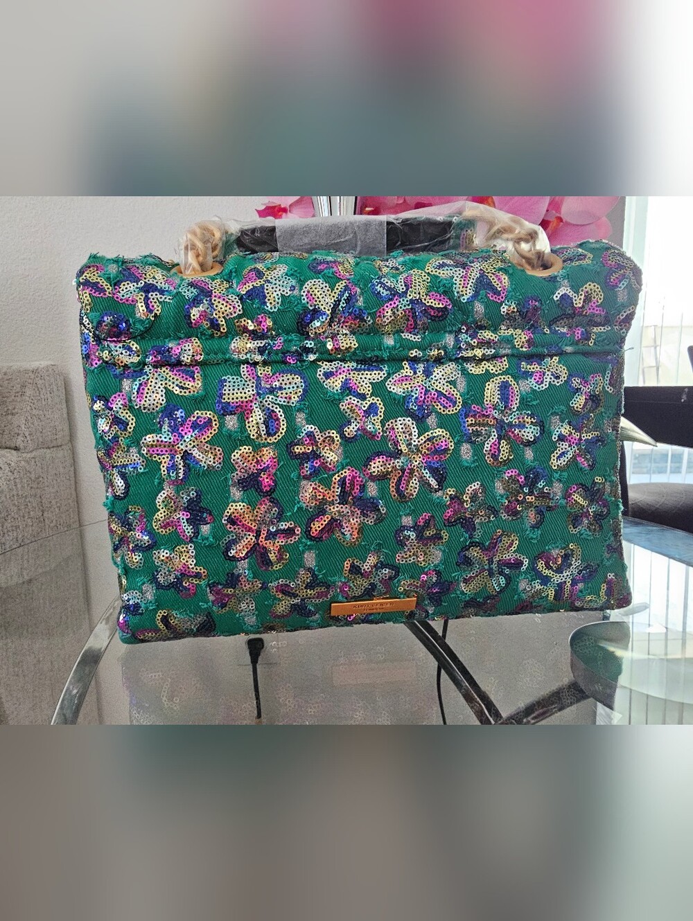 Kurt Geiger London Large Sequin Floral  Bag . - Picture 4 of 13